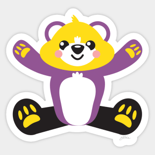 NonBinary Pride Teddy Bear Sticker